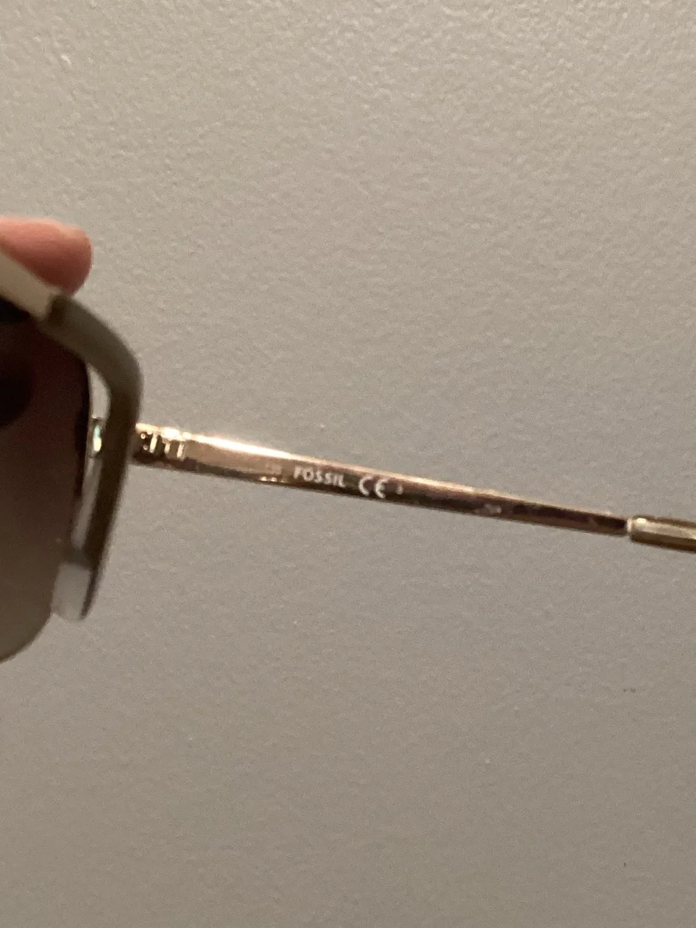 Fossil Gold Aviator Sunglasses with Brown Lenses